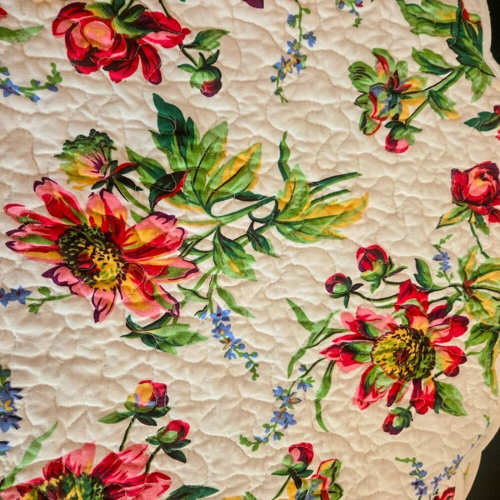 Set of 4 quilted oval floral April‎ Cornell placemants NWT - Picture 4 of 5